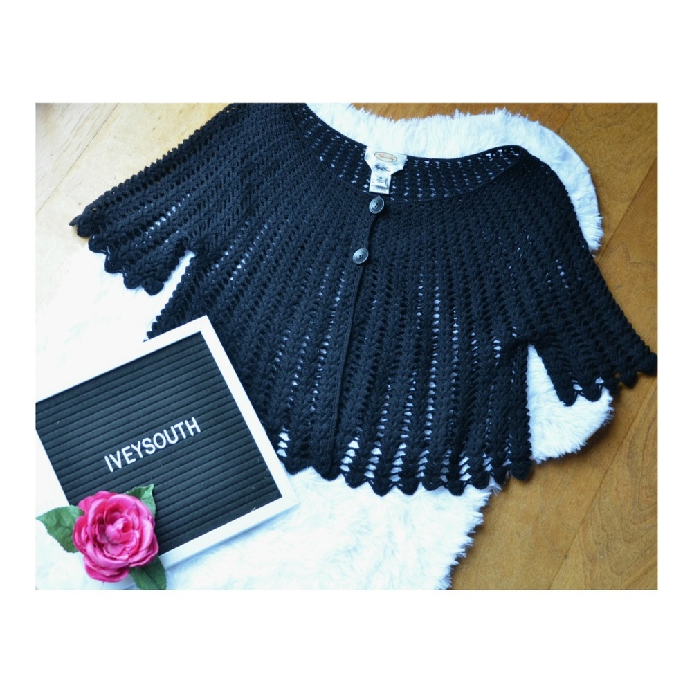 Talbots crocheted sweater jacket